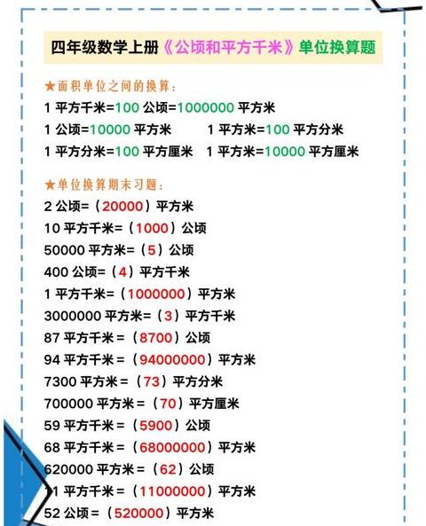 平方千米与公顷换算比例详解